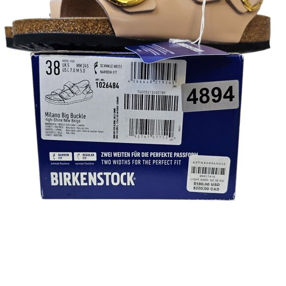 Birkenstock Womens Milano Big Buckle High Shine Sandals, Light Sand, Size 38 / 7 - Picture 10 of 10